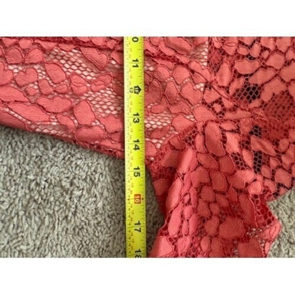 Alexis Lace Dress Open Back Short Sleeve Pink XS Coral Cocktail Wedding $450 - Picture 6 of 10